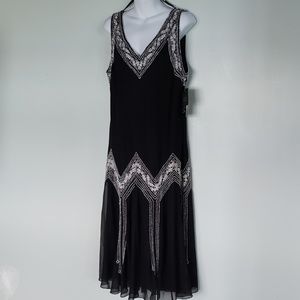 NWT JKARA Beaded Formal Black Size 18W Dress $168